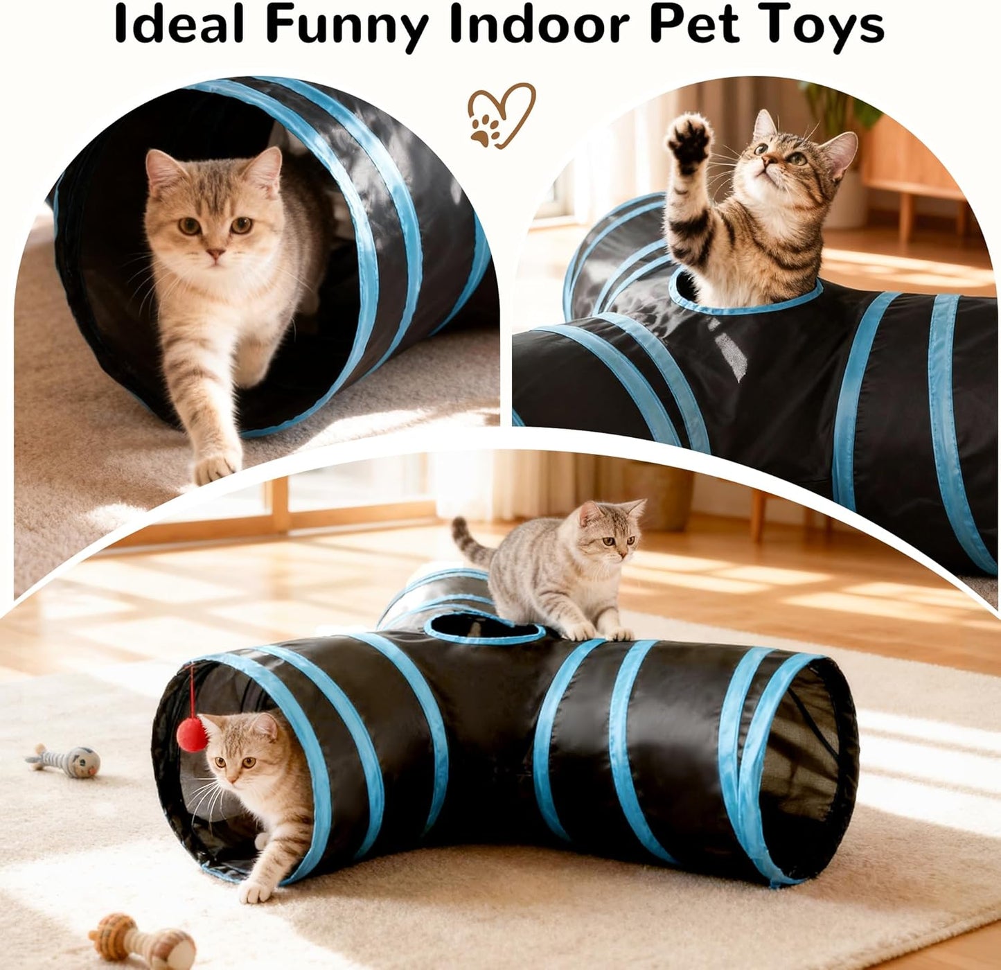 Pet Tunnel Tube Cat Toys, Cat Tunnels for Indoor Cats