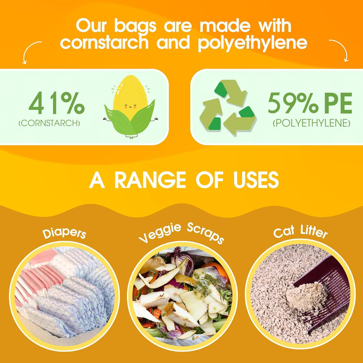 Poop Bags for Dogs, 200 Count, Unscented, Tie Handles Thick