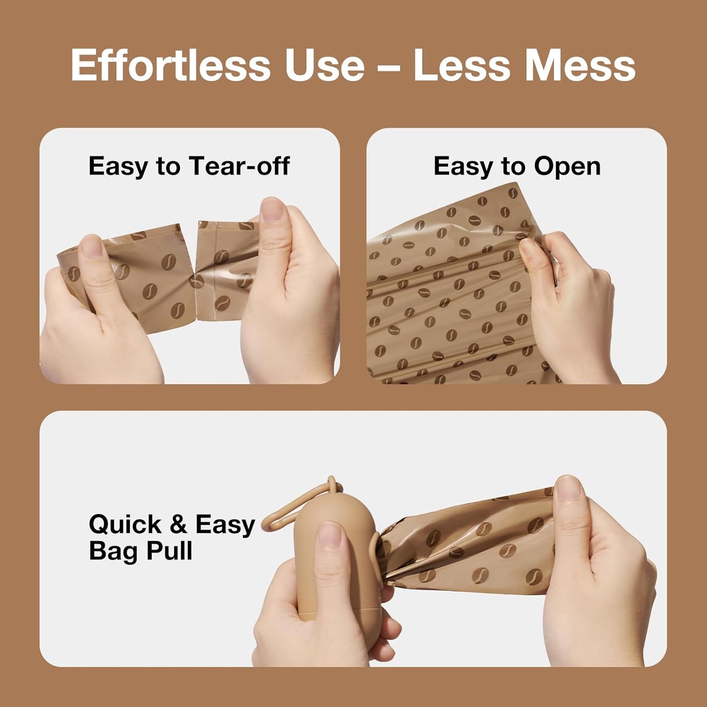 Dog Poop Bags Dispenser with Coffee Scented Waste Bags, 105 Counts