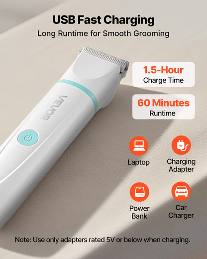 VEVOR Dog Clipper Trimmers Rechargeable Electric Pet Grooming Kit Quiet Cordless