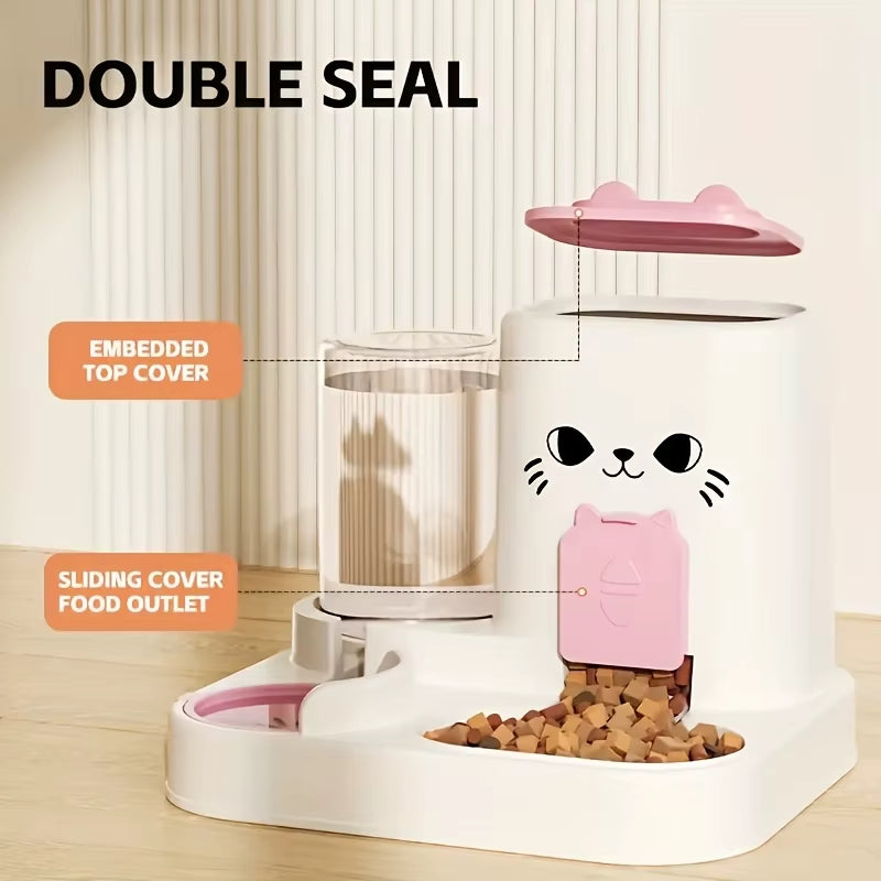 Pet Large-Capacity Feeder Integrated Automatic Water Dispenser Cat Food Bowl Dog Feeding Bowl Cat Bowl Dog Bowl Pet Supplies