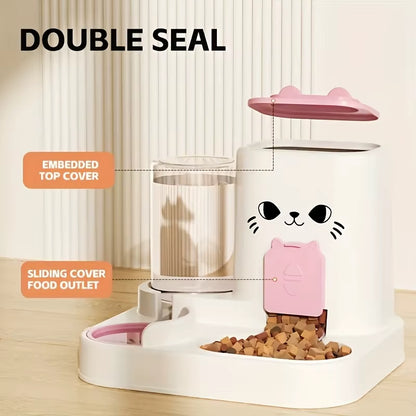 Pet Large-Capacity Feeder Integrated Automatic Water Dispenser Cat Food Bowl Dog Feeding Bowl Cat Bowl Dog Bowl Pet Supplies