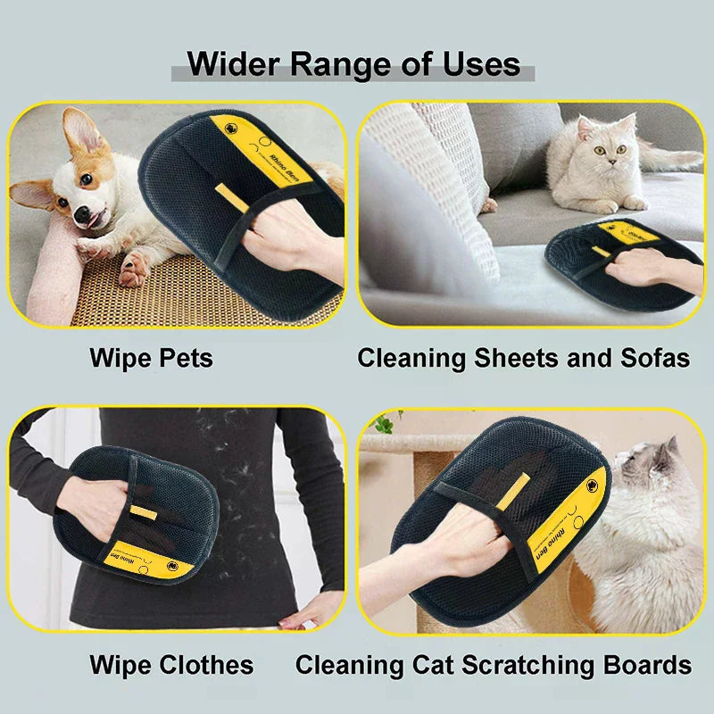 Upgraded Electrostatic Pet Hair Removal Glove for Cats and Dogs - Reusable Fur Remover for Furniture and Home Use