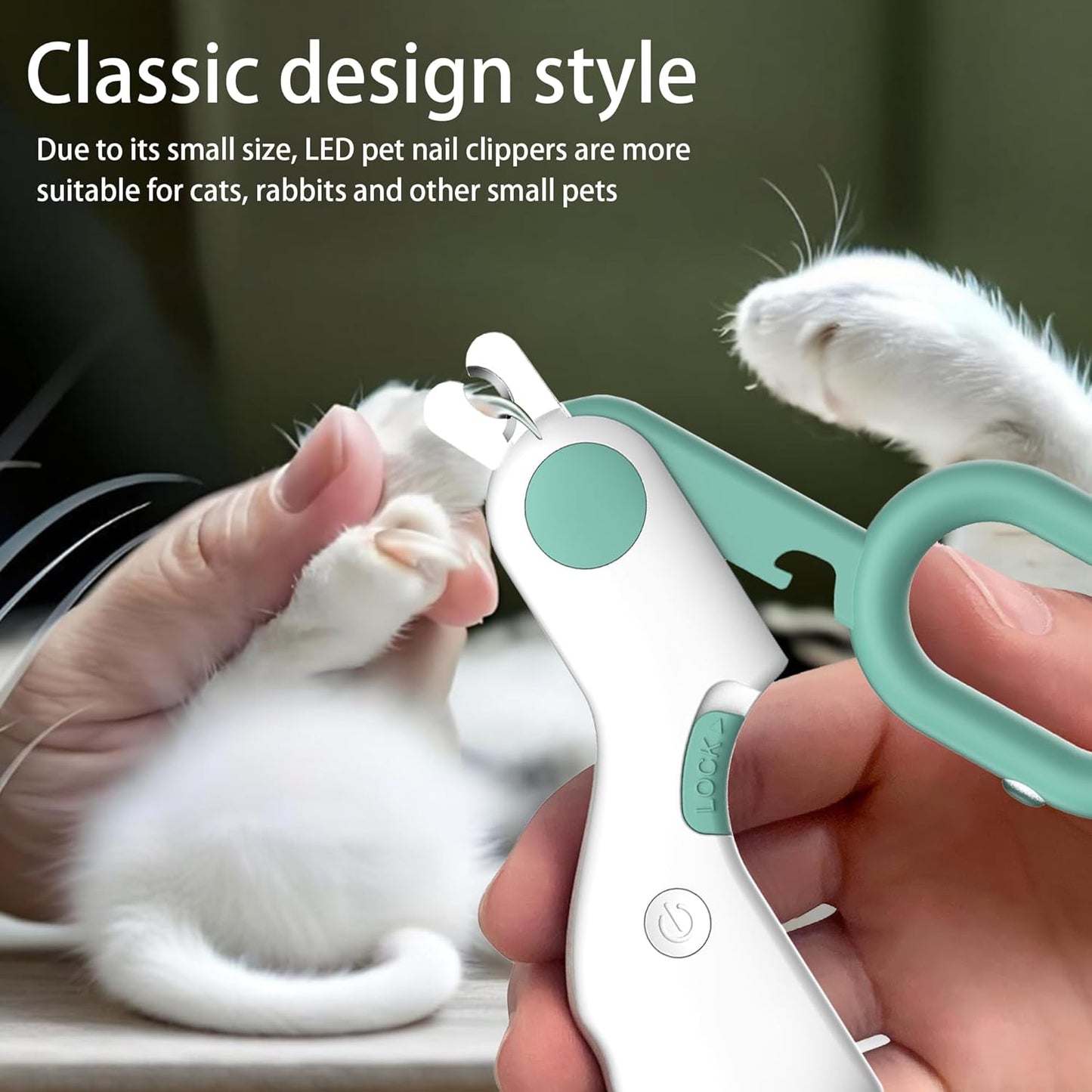 Pet Nail Clippers with LED Lights Cat Nail Clippers for Indoor Cats Nail Trimmer Clippers for Small Dog Nail Trimmers Cats Rabbits Nail Clippers Bird Kittens (Blue)