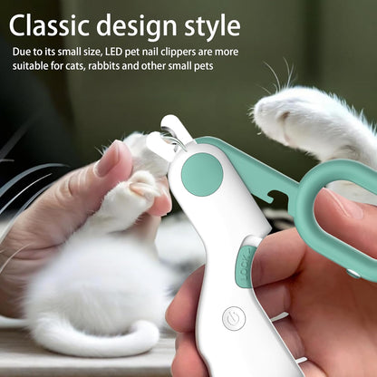 Pet Nail Clippers with LED Lights Cat Nail Clippers for Indoor Cats Nail Trimmer Clippers for Small Dog Nail Trimmers Cats Rabbits Nail Clippers Bird Kittens (Blue)