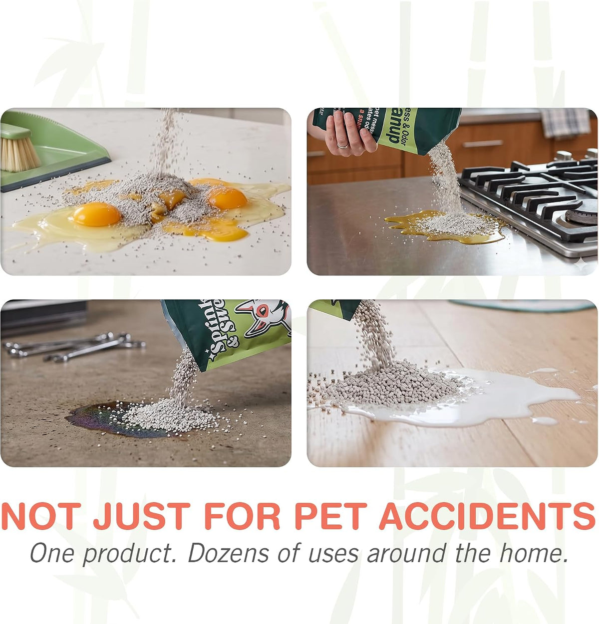 : Pet Mess & Odor Cleanup Duo - 15Oz Bag & Dustpan Broom - Dog Accident Clumping Powder, Remove Urine-Poop-Vomit from Hard Services