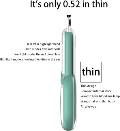 Pet Nail Clippers with LED Lights Cat Nail Clippers for Indoor Cats Nail Trimmer Clippers for Small Dog Nail Trimmers Cats Rabbits Nail Clippers Bird Kittens (Blue)