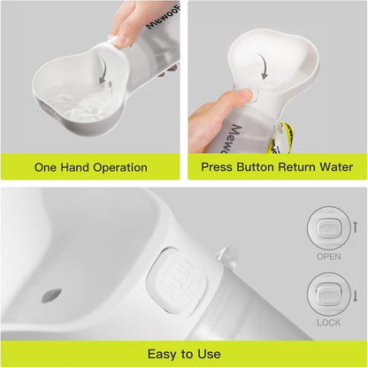 Portable Dog Water Bottle,Leak Proof Dog Travel Water Bottle with Poop Bag Dispenser for Walking,Hiking,On the Go Car Rides Pets Drinking