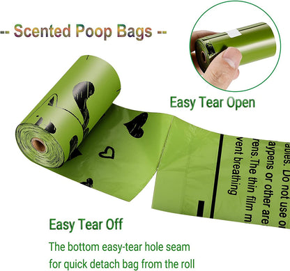 Dog Poop Bags Rolls with Dispenser Extra Thick Leak Proof 280Ct Scented