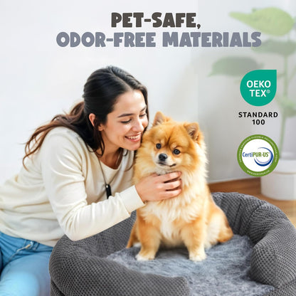 Orthopedic Memory Foam Dog Bed for Large Breeds, 48-Inch Oval Design with Removable Washable Cover, Bolstered Sides, and Non-Slip Bottom, Ideal for Senior Dogs, Gray