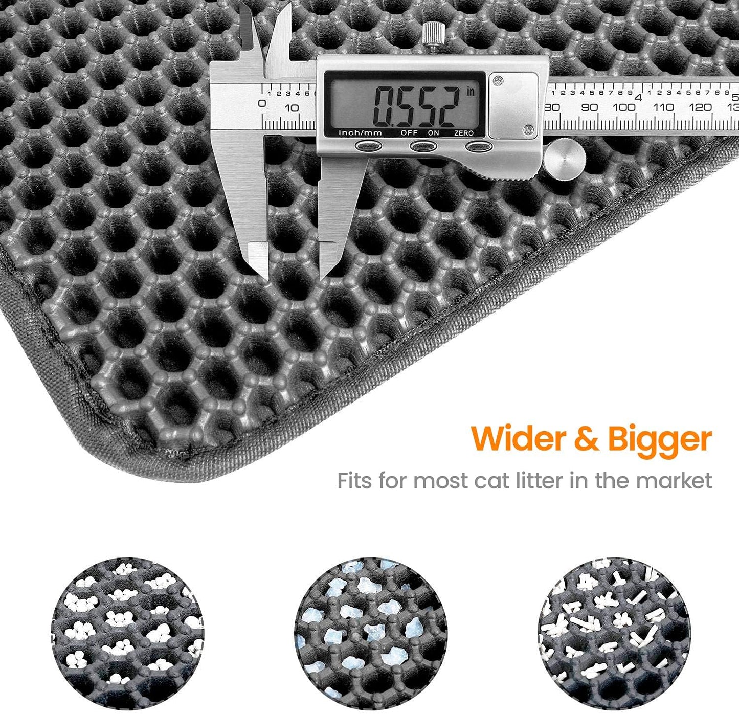 Cat Litter Mat Kitty Litter Trapping Mat 18” X17” Honeycomb Double Layer, Urine Waterproof, Easier to Clean, Litter Box Mat Scatter Control, Less Waste, Soft on Paws, Non-Slip