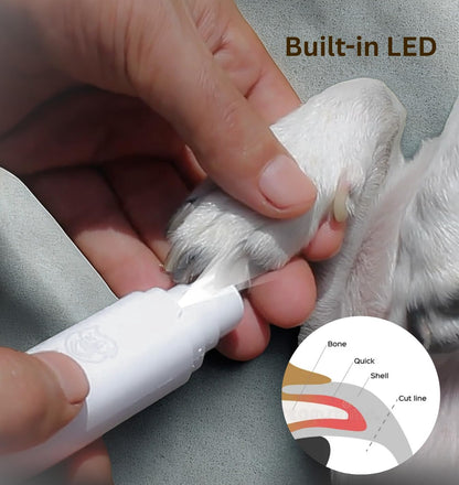 Dog Nail Grinder with LED Light – Quiet Rechargeable Pet Nail Trimmer for Small Medium Large Dogs & Cats, 2 Speed Electric Grinder, 3 Grinding Ports, Low Noise Grooming Tool ()