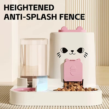 Pet Large-Capacity Feeder Integrated Automatic Water Dispenser Cat Food Bowl Dog Feeding Bowl Cat Bowl Dog Bowl Pet Supplies