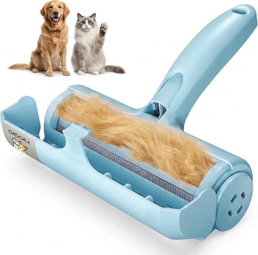 Pet Hair Removal Tool: Reusable Lint Roller for Pet Hair - Portable Pet Hair Remover - Dog and Cat Hair Remover for Couch, Bedding, Car, Rugs & Furniture, for Multi-Pet Homes (Blue)