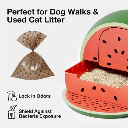 Dog Poop Bags Dispenser with Coffee Scented Waste Bags, 105 Counts