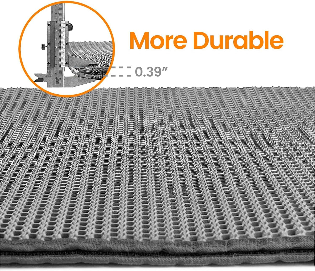 Cat Litter Mat Kitty Litter Trapping Mat 18” X17” Honeycomb Double Layer, Urine Waterproof, Easier to Clean, Litter Box Mat Scatter Control, Less Waste, Soft on Paws, Non-Slip