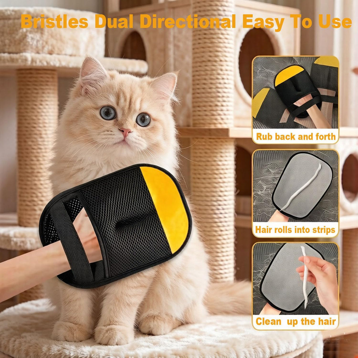 Pet Hair Removal Glove for Dogs & Cats