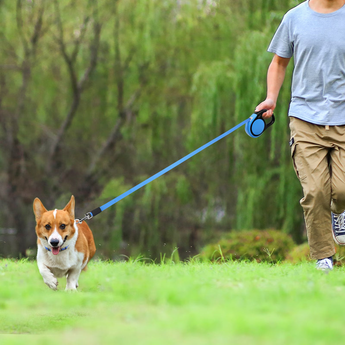 Retractable Dog Leash for Small Dogs, 16Ft anti Slip Handle Dog Leashes for Medium Dog, Blue
