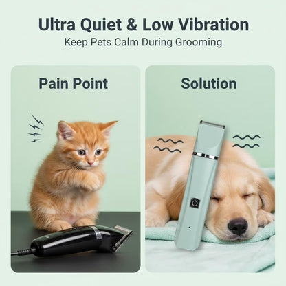 Dogs Hair Clippers Grooming Kit with Nail Grinder,  4 in 1 Cordless Electric Trimmer Low Noise USB Rechargeable Pet Clippers for Small and Large Dogs Cats Animals
