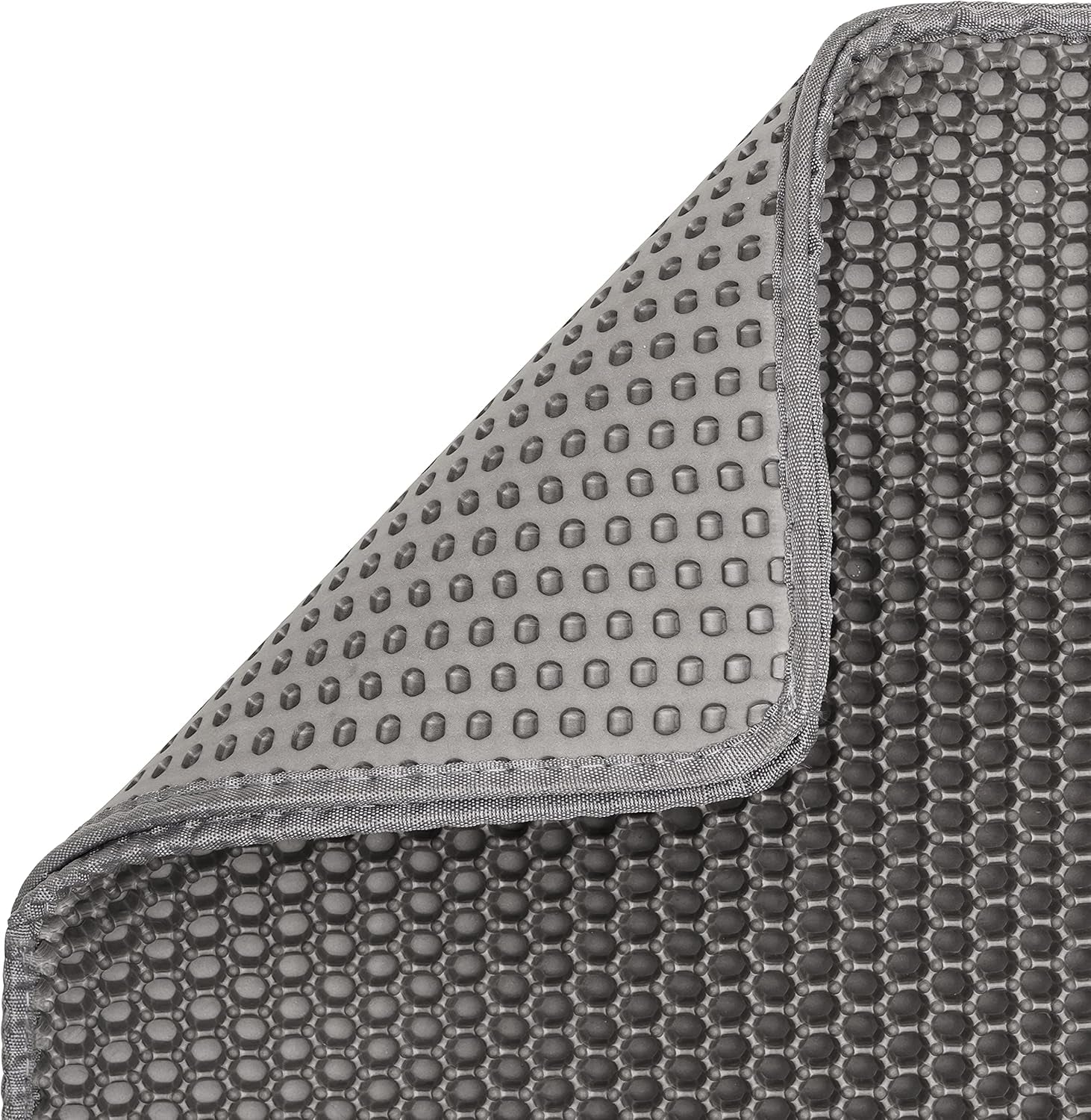 Cat Litter Mat Kitty Litter Trapping Mat 18” X17” Honeycomb Double Layer, Urine Waterproof, Easier to Clean, Litter Box Mat Scatter Control, Less Waste, Soft on Paws, Non-Slip