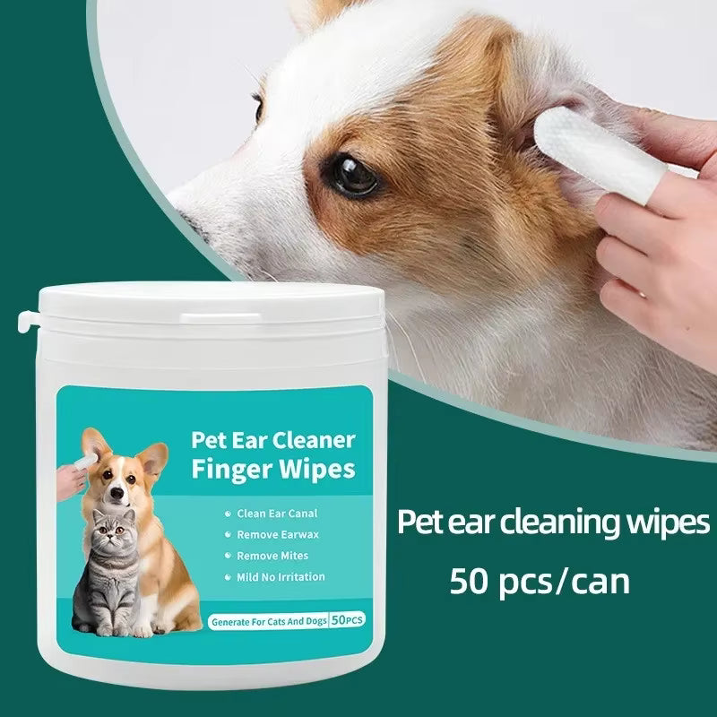 Pet Ear Cleaning Wipes – Disposable Finger Cover for Dogs & Cats