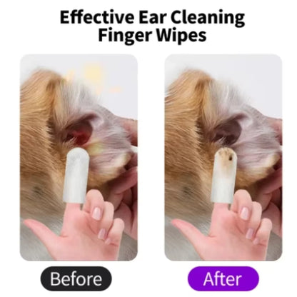 Pet Ear Cleaning Wipes – Disposable Finger Cover for Dogs & Cats
