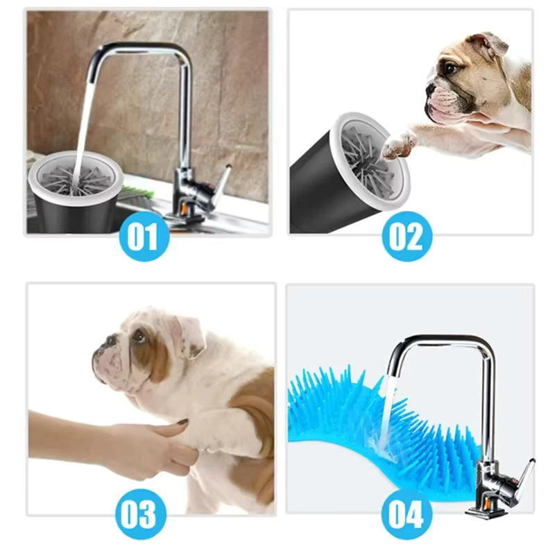 3.7V Automatic Paw Plunger Pet Washer Cleaner Soft Silicone Low Noise Foot Washing Cup Cats Dogs Quickly Wash USB Charging