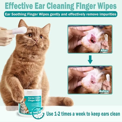 Pet Ear Cleaning Wipes – Disposable Finger Cover for Dogs & Cats