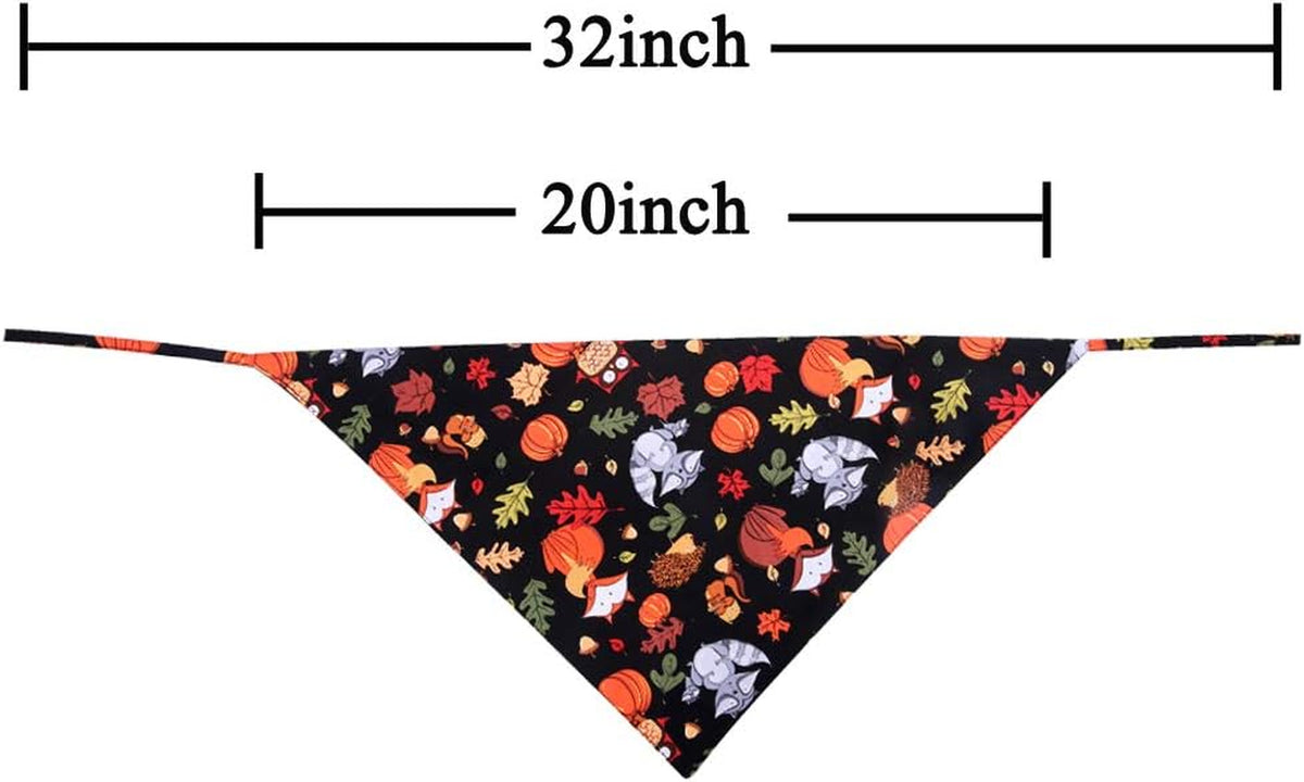 Thanksgiving Dog Bandana Reversible Triangle Bibs Scarf Accessories for Dogs Cats Pets Animals