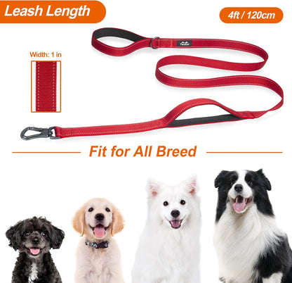 4FT 1IN Heavy Duty Dog Leash for Large Dogs with 2 Padded Handles