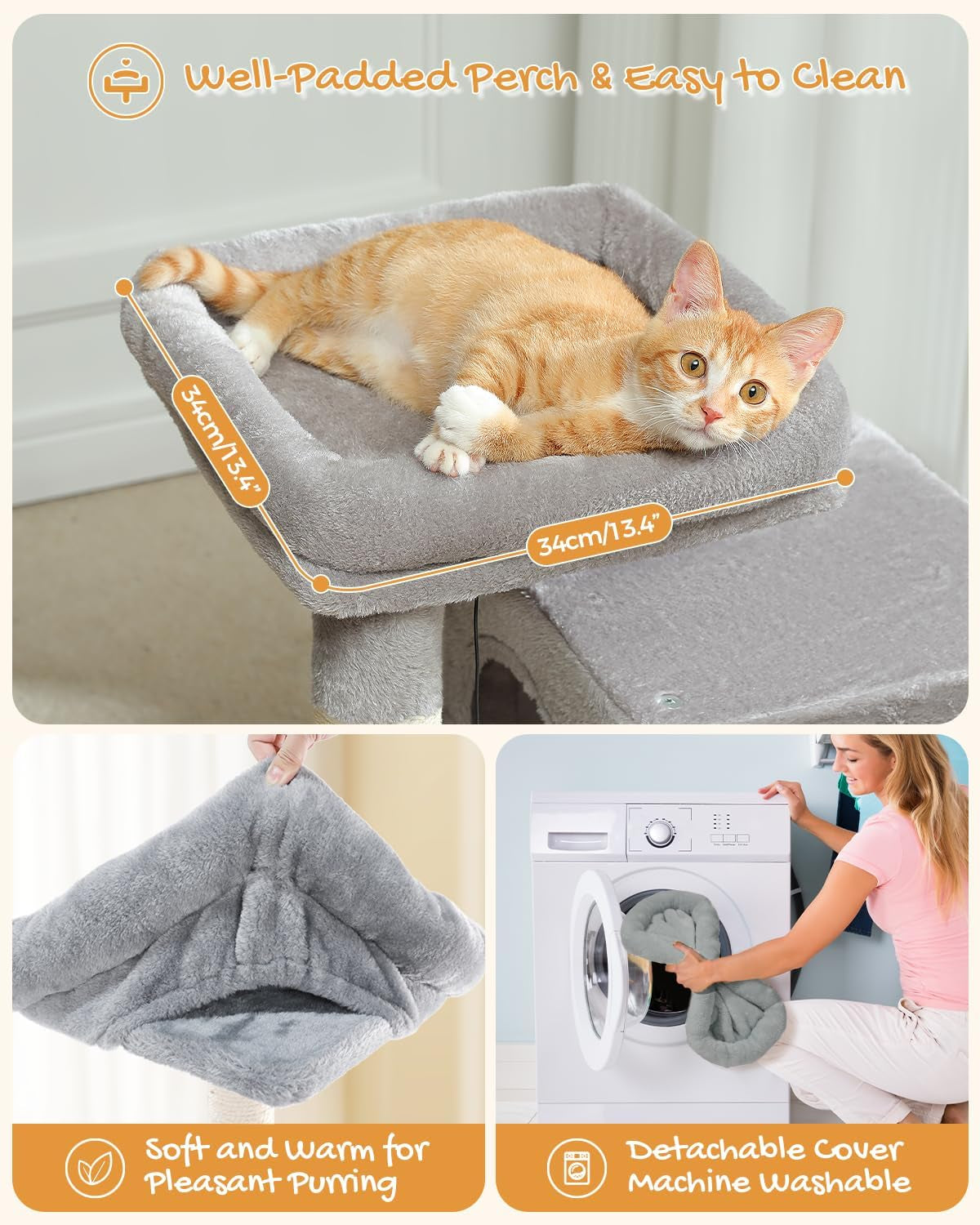 30" Cat Tower, Small Cat Tree with 2 Condos for Indoor Cats