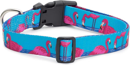 Flamingo-Inspired Large Dog Collar with Animal Bug Theme