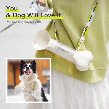 Portable Dog Water Bottle,Leak Proof Dog Travel Water Bottle with Poop Bag Dispenser for Walking,Hiking,On the Go Car Rides Pets Drinking