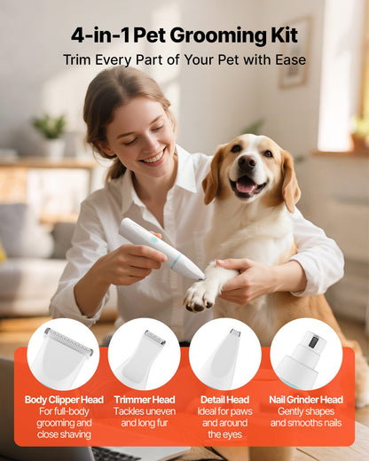 VEVOR Dog Clipper Trimmers Rechargeable Electric Pet Grooming Kit Quiet Cordless