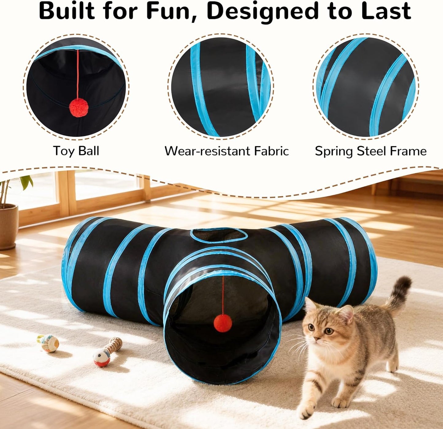 Pet Tunnel Tube Cat Toys, Cat Tunnels for Indoor Cats
