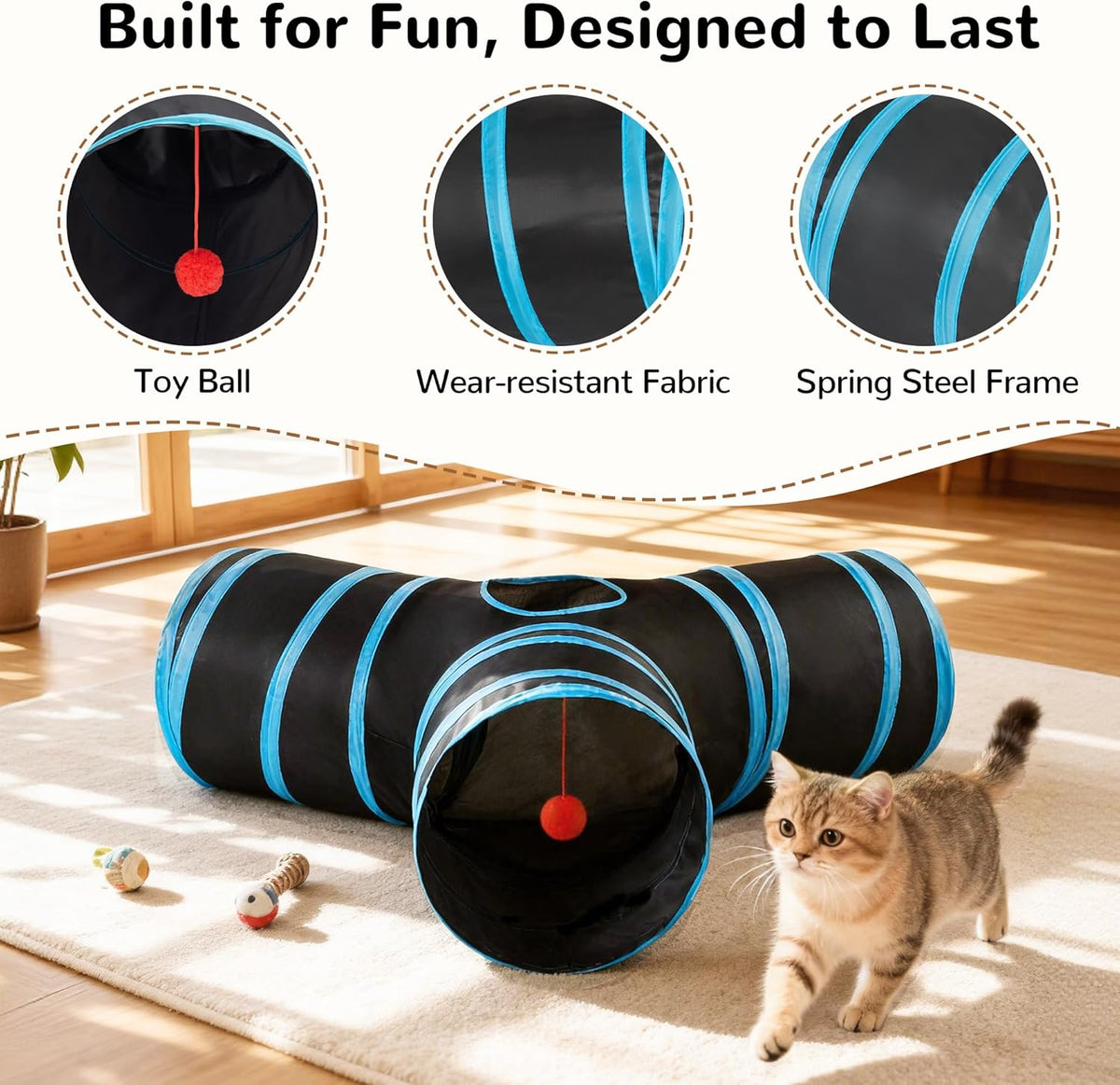 Pet Tunnel Tube Cat Toys, Cat Tunnels for Indoor Cats