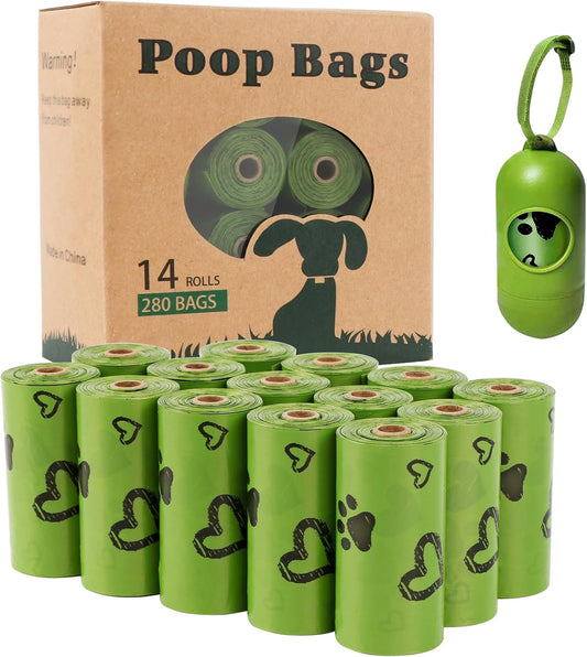 Dog Poop Bags Rolls with Dispenser Extra Thick Leak Proof 280Ct Scented