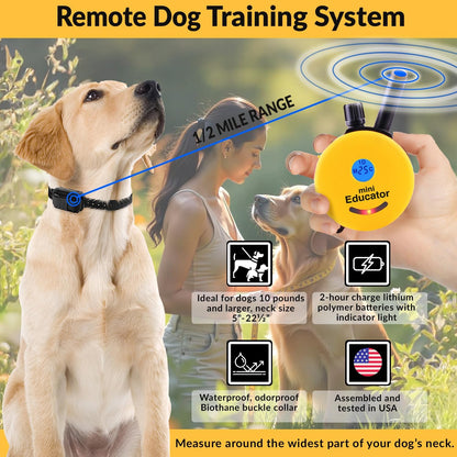 E-Collar ET-300 Mini  Dog Training Collar & Finger Clicker, Yellow