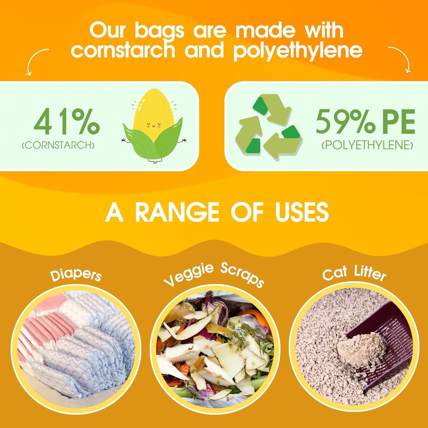 Poop Bags for Dogs, 200 Count, Unscented, Tie Handles Thick