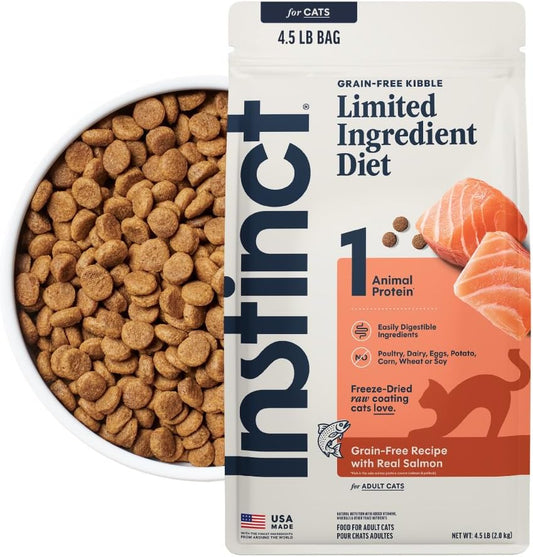 Limited Ingredient Diet Dry Cat Food, Real Salmon, 4.5 Lb. Bag