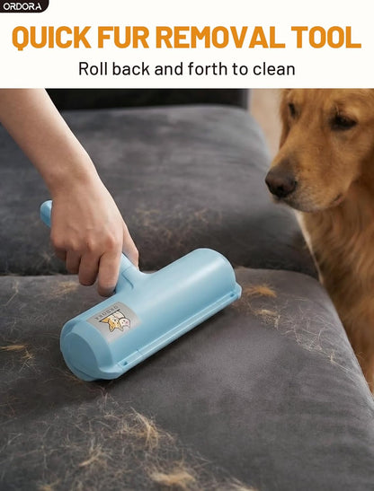 Pet Hair Removal Tool: Reusable Lint Roller for Pet Hair - Portable Pet Hair Remover - Dog and Cat Hair Remover for Couch, Bedding, Car, Rugs & Furniture, for Multi-Pet Homes (Blue)
