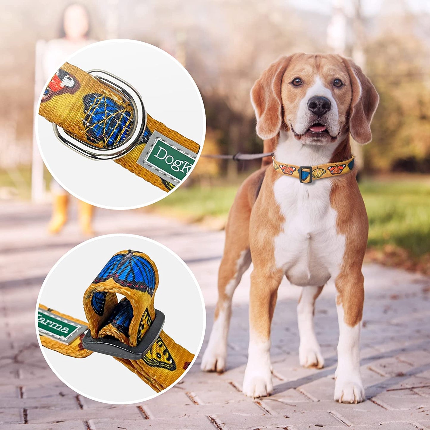 Flamingo-Inspired Large Dog Collar with Animal Bug Theme